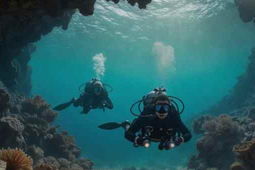subacquei in grotta