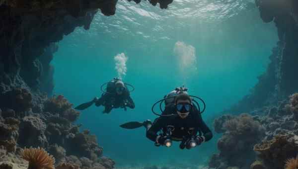 subacquei in grotta