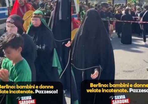 Berlino, bambini e donne legati durante l’Ashura