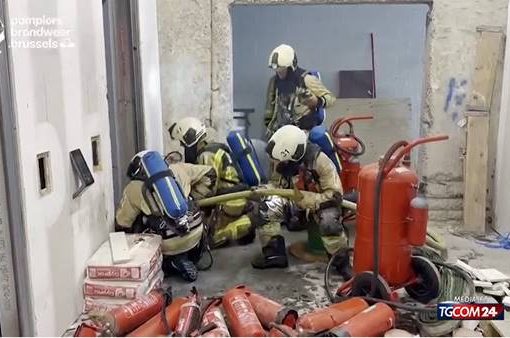 Incendio nella torre Oxy a Bruxelles