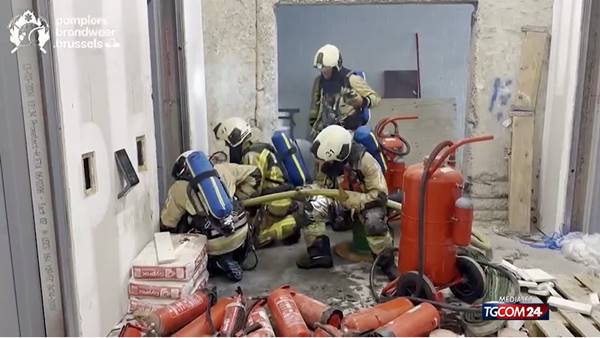 Incendio nella torre Oxy a Bruxelles